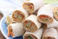Buffalo Hummus Chicken Salad Wraps