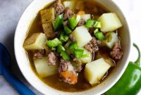 Mexican Ground Beef Stew with Jalapeño (Caldillo de Carne Molida)