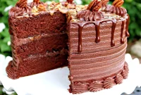 Decadent Chocolate Turtle Cake with Caramel and Pecans Recipe