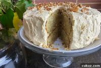 Purple Ribbon Banana Cake Recipe with Moist Banana Frosting