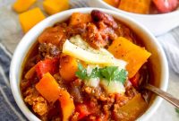 Turkey Chili with Black Beans & Roasted Butternut Squash