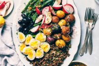 Vegetarian Lentil Niçoise Salad with Herbed Vinaigrette