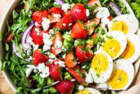 Strawberry, Arugula & Feta Salad with Balsamic Glaze