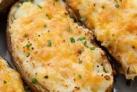 Crispy Air Fryer Twice-Baked Potatoes with Cheesy Filling