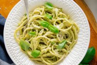 Creamy Avocado Pesto Pasta with Lemon and Parmesan