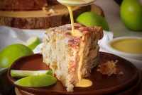 Traditional Irish Apple Cake Recipe with Custard Sauce