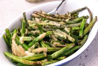 Crispy Air-Fryer Frozen Green Beans with Creamy Tahini Dip