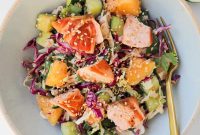 Mango Salmon Salad with Citrus Vinaigrette and Avocado