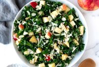 Kale, Apple & Cheddar Salad with Honey Mustard Dressing