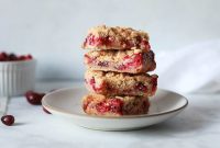 Cranberry Hazelnut Crumble Bars — Tart Jam with Crunchy Crust
