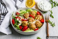 Greek-Style Turkey Meatballs with Tzatziki Dressing
