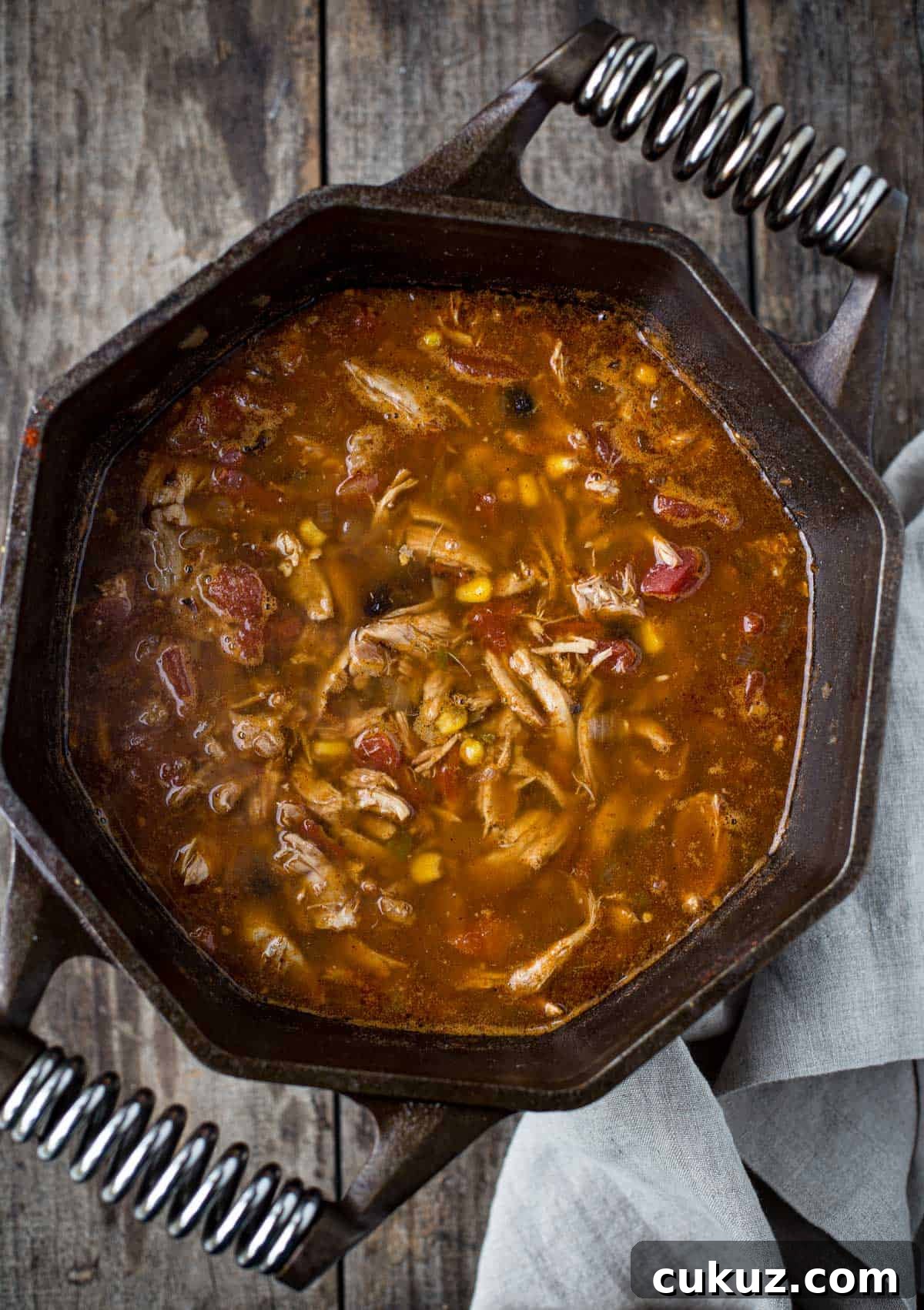 A pot of chicken soup