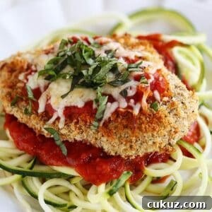 Baked Chicken Parmesan Over Zucchini Noodles Bowl 6 img 10564 8