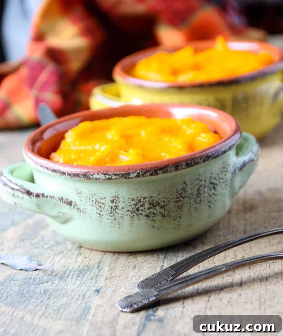 Creamy Roasted Butternut Squash Mash Recipe 7 A bowl of food sitting on a table