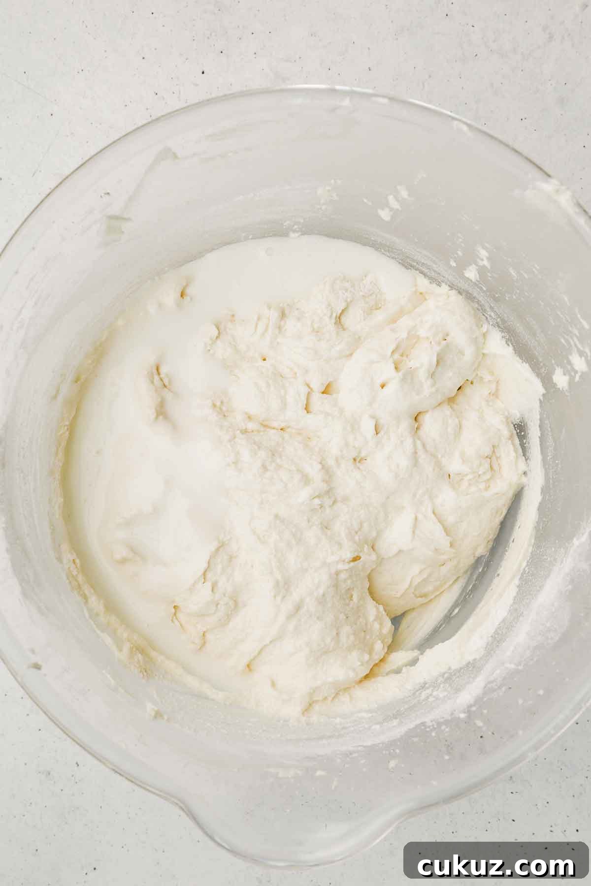 Récipient avec de a pâte à gateau