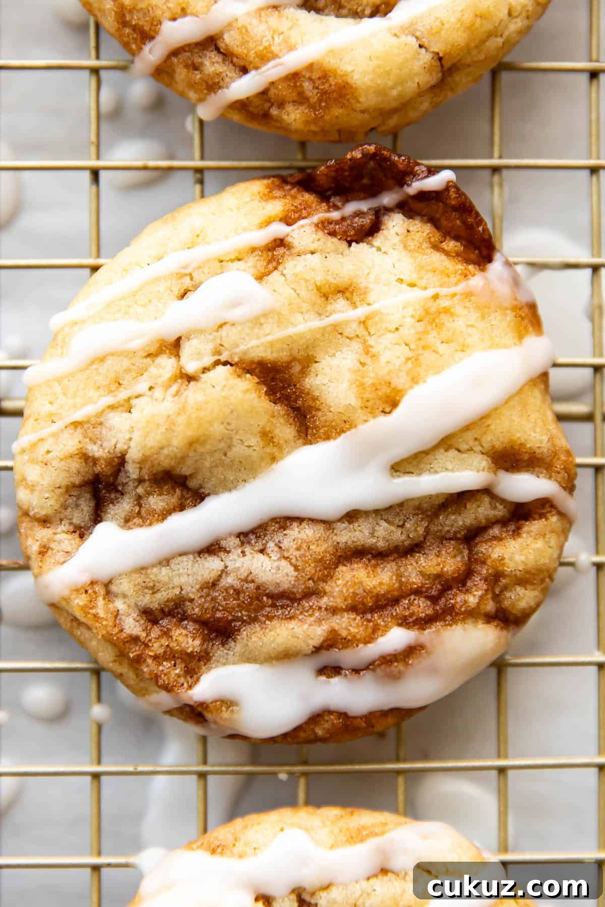 Cinnamon roll cookie close-up