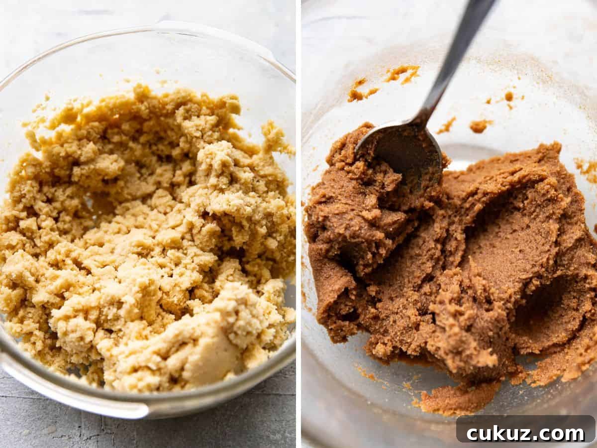 Mixing the brown sugar cinnamon filling