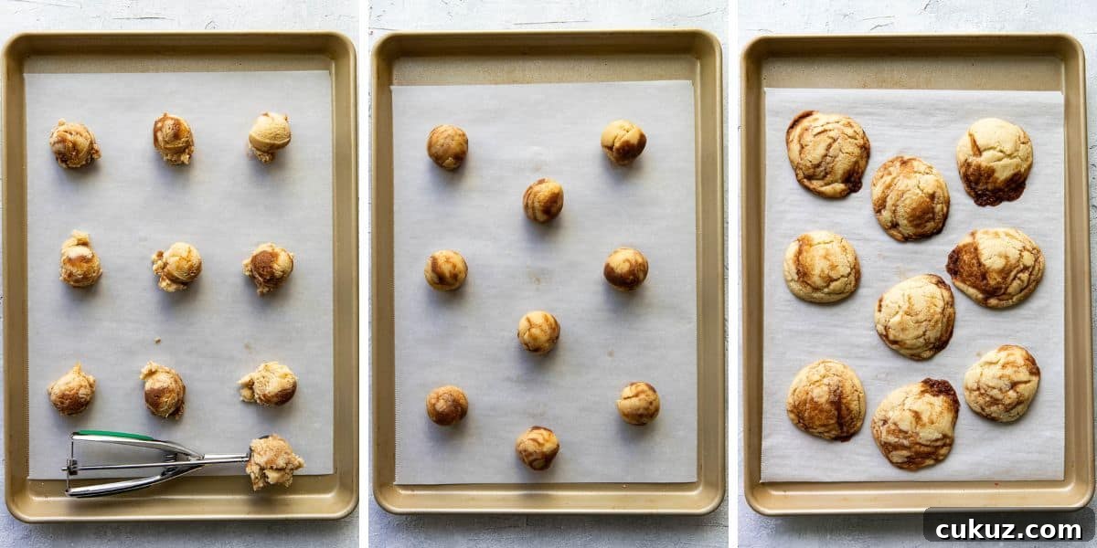 Baked cinnamon roll cookies