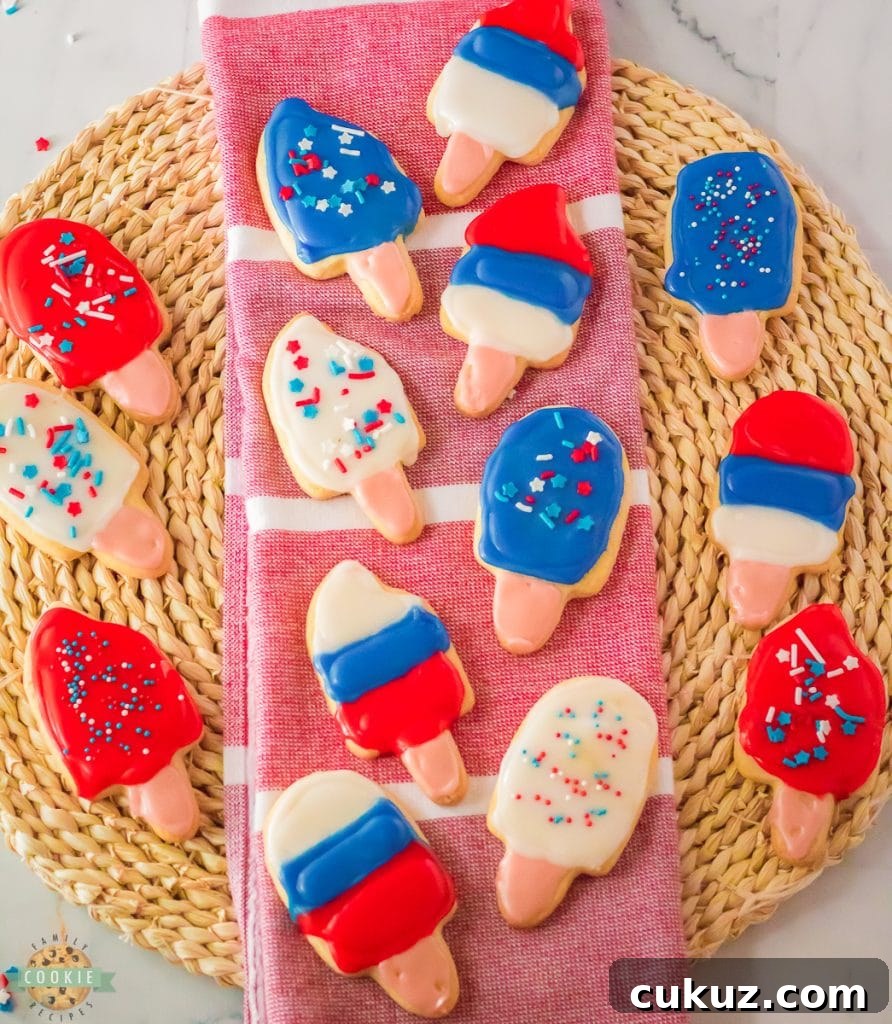 Popsicle Sugar Cookies Recipe: Colorful Summer Cookie Ideas 9 red, white and blue popsicle sugar cookies