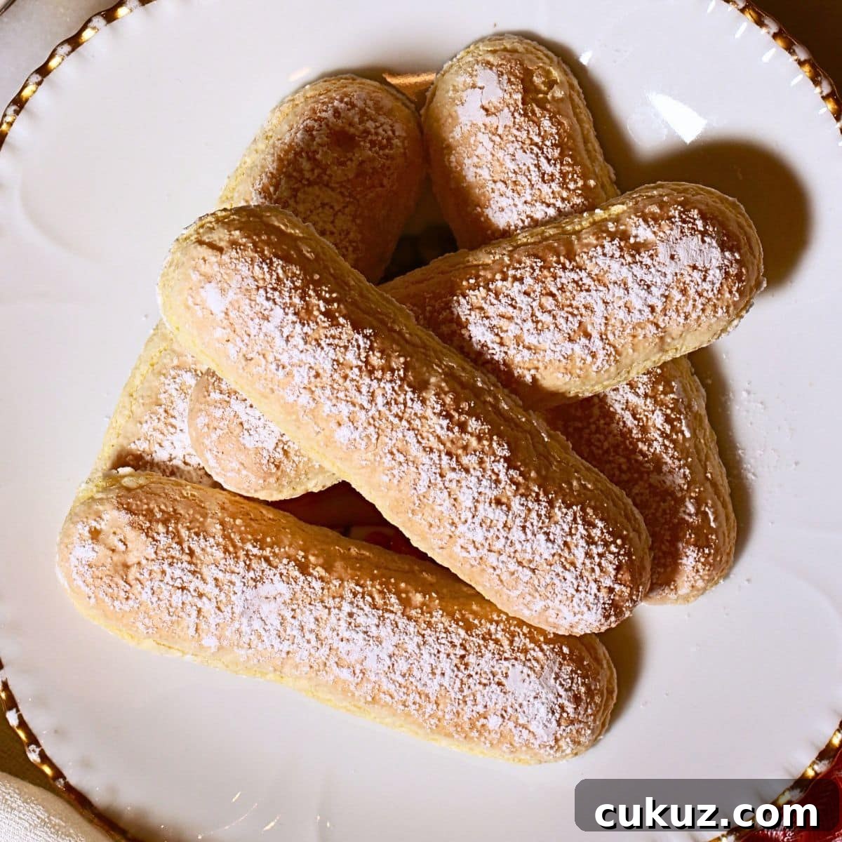 airy and light ladyfingers on a plate