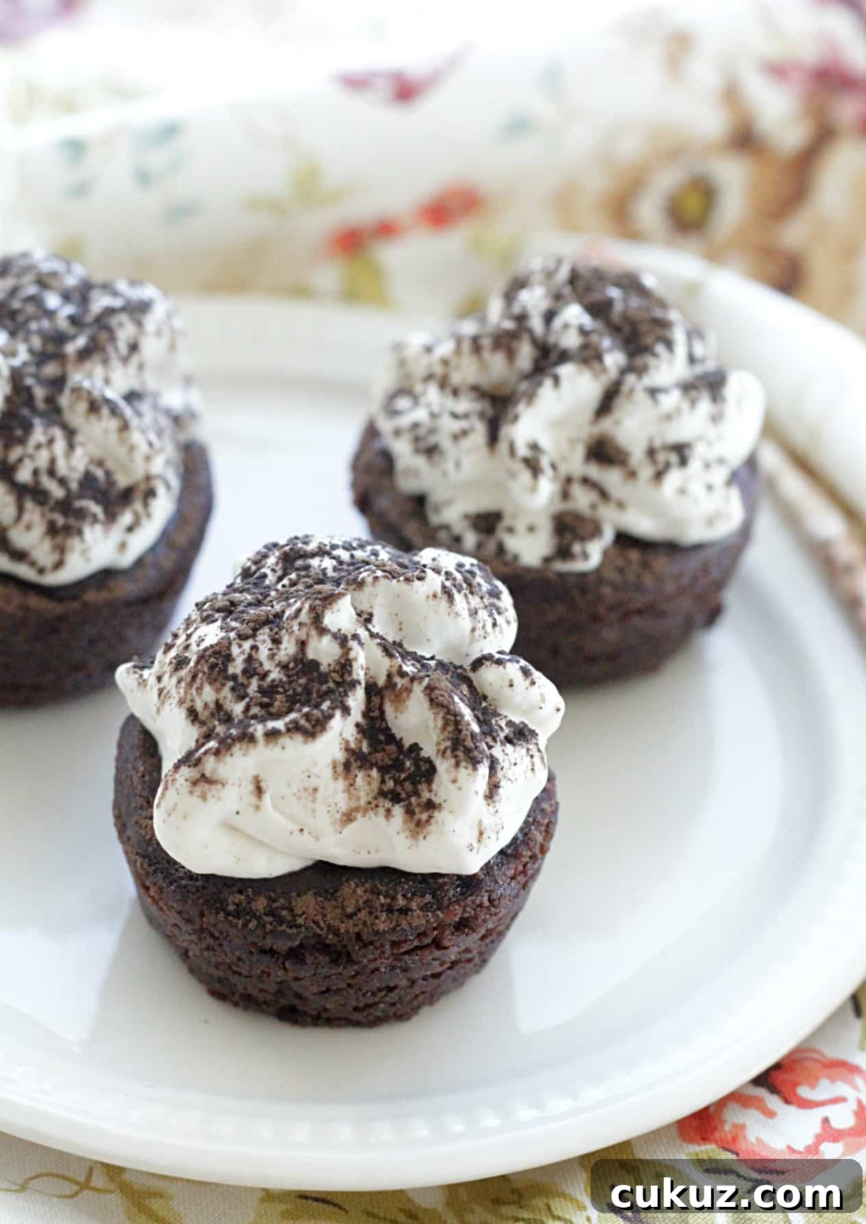 plated tiramisu brownie bites
