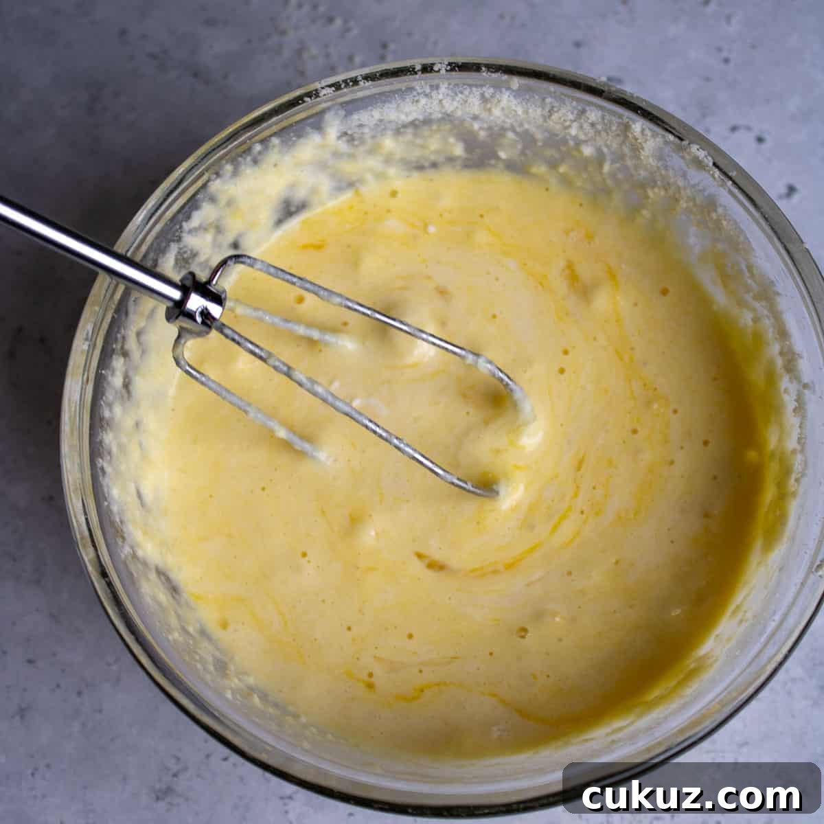 Heavy cream, parmesan, and eggs mixed together for carbonara sauce.