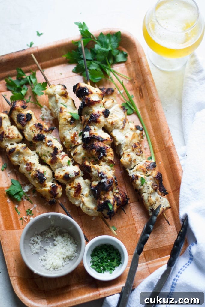 Garlic Parmesan Chicken Skewers Grilled to Crispy Perfection 2 Grilled Garlic Parmesan Chicken Skewers| Sarcastic Cooking