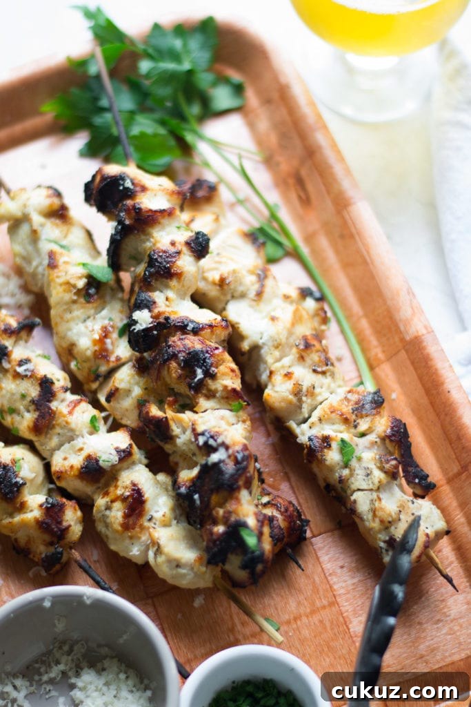 Garlic Parmesan Chicken Skewers Grilled to Crispy Perfection 3 Grilled Garlic Parmesan Chicken Kabobs | Sarcastic Cooking
