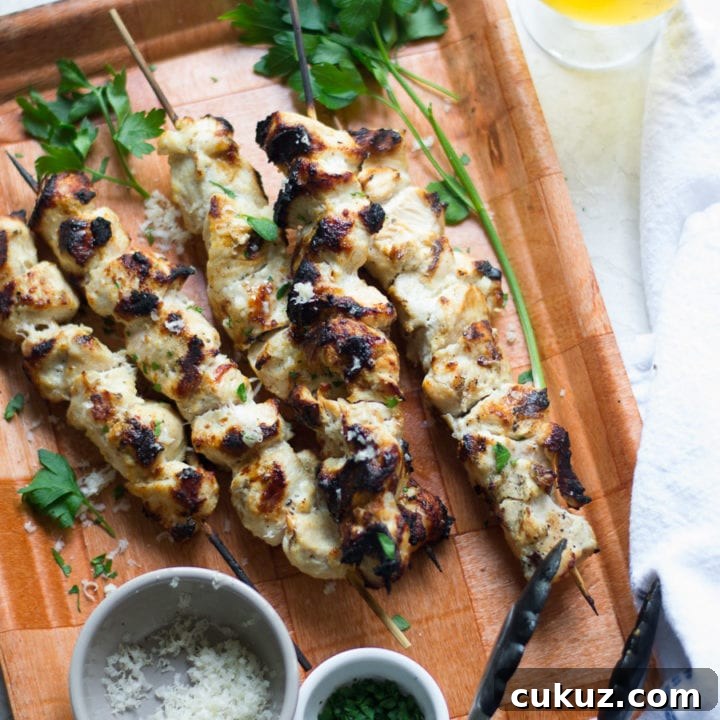 Grilled Garlic Parmesan Chicken Skewers| Sarcastic Cooking