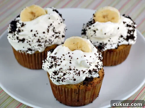 Banana Cream Pie Cupcakes Recipe — Little Custard-Filled Treats 2 banana cream pie cupcakes