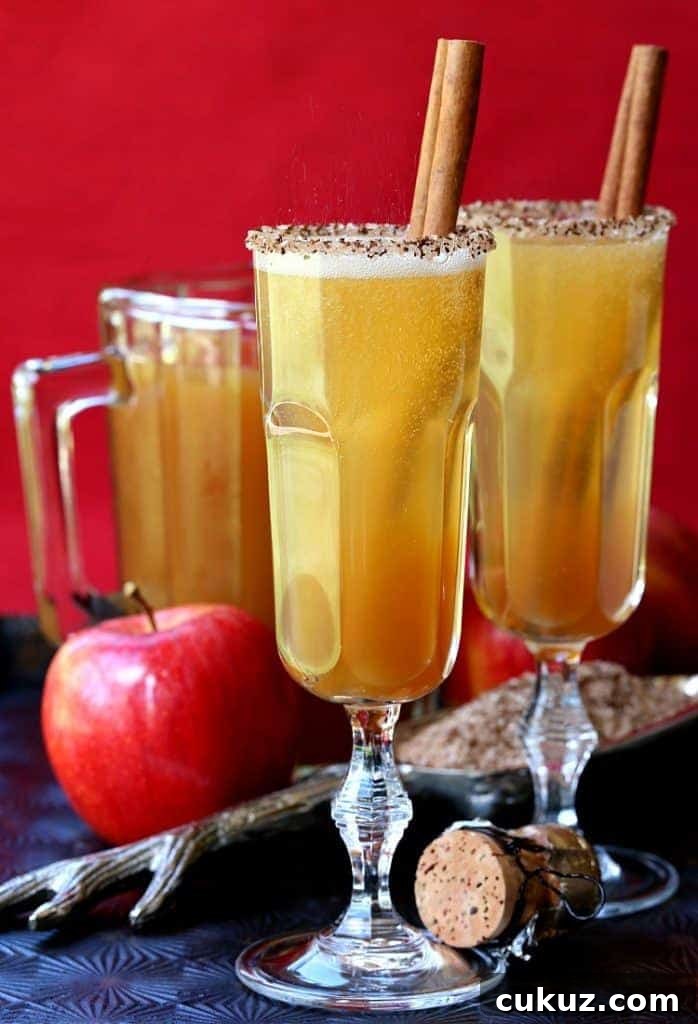 These Apple Cider Mimosas are a super tasty, Fall cocktail!