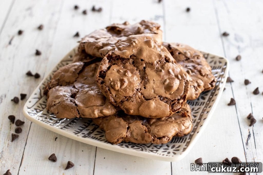 Ultimate Fudgy Chocolate Cookie Recipe for Intense Cocoa Flavor 3 plate with fudgy chocolate cookies
