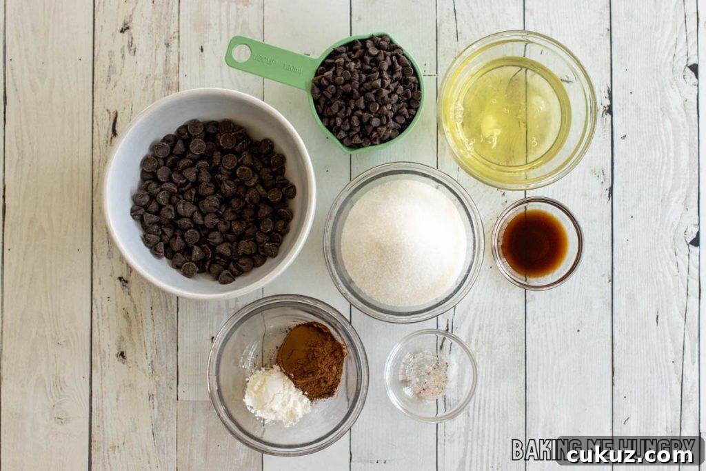 Ultimate Fudgy Chocolate Cookie Recipe for Intense Cocoa Flavor 4 ingredients in bowls