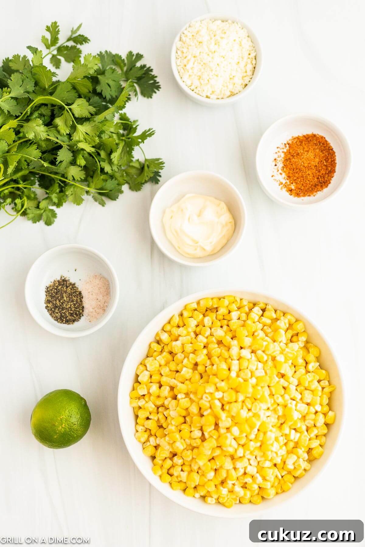 Ingredients need to make this recipe which includes corn, lime, mayonnaise and more.