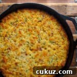 Skillet Cornbread with Bacon Cheddar and Green Onions