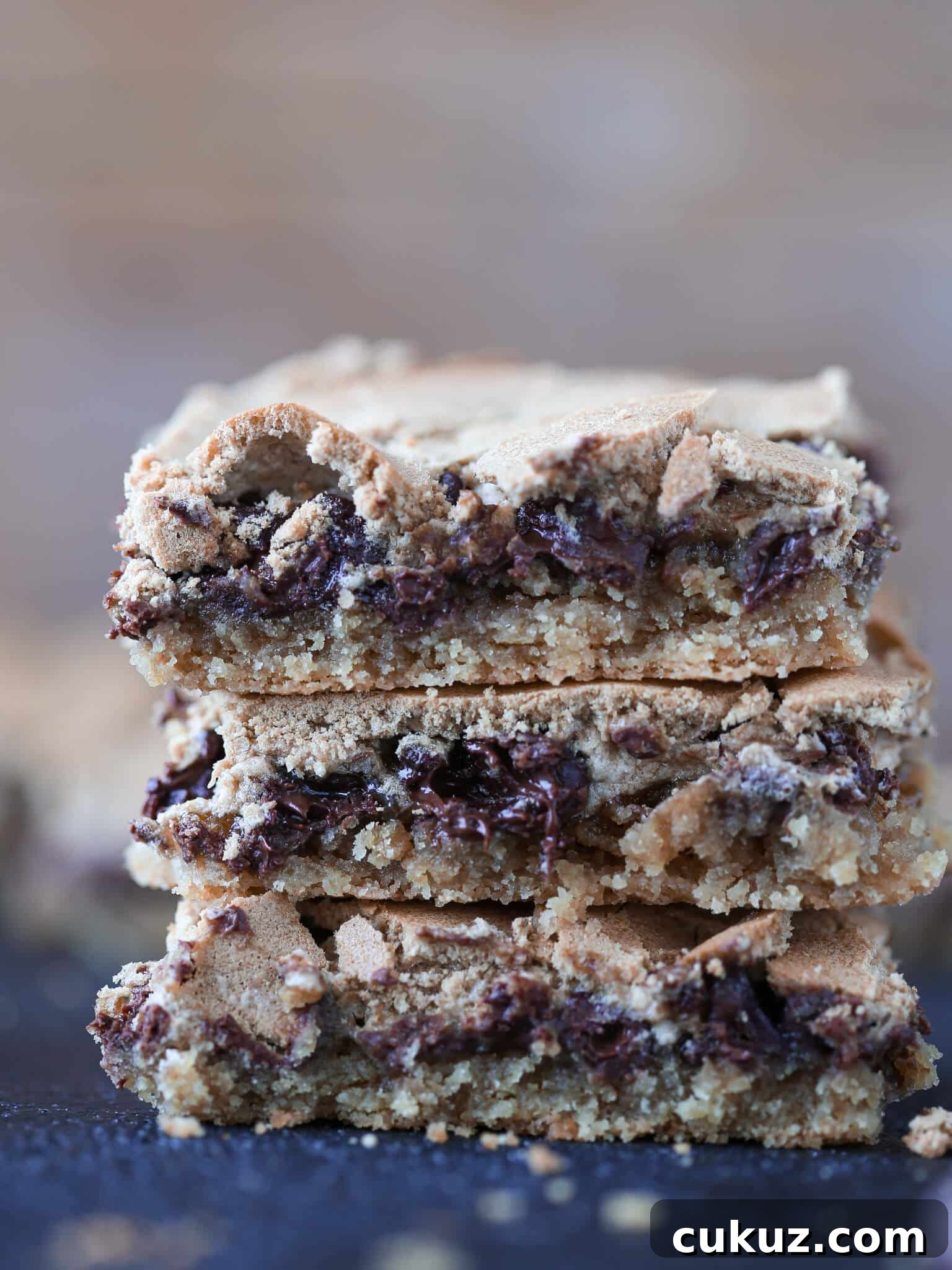 Chocolate Halfway Bars Recipe: Fudgy No-Bake Chocolate Bars 2 Chocolate Halfway Bars stacked