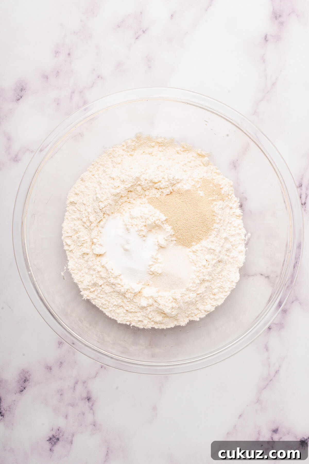 the dry ingredients in a large mixing bowl.