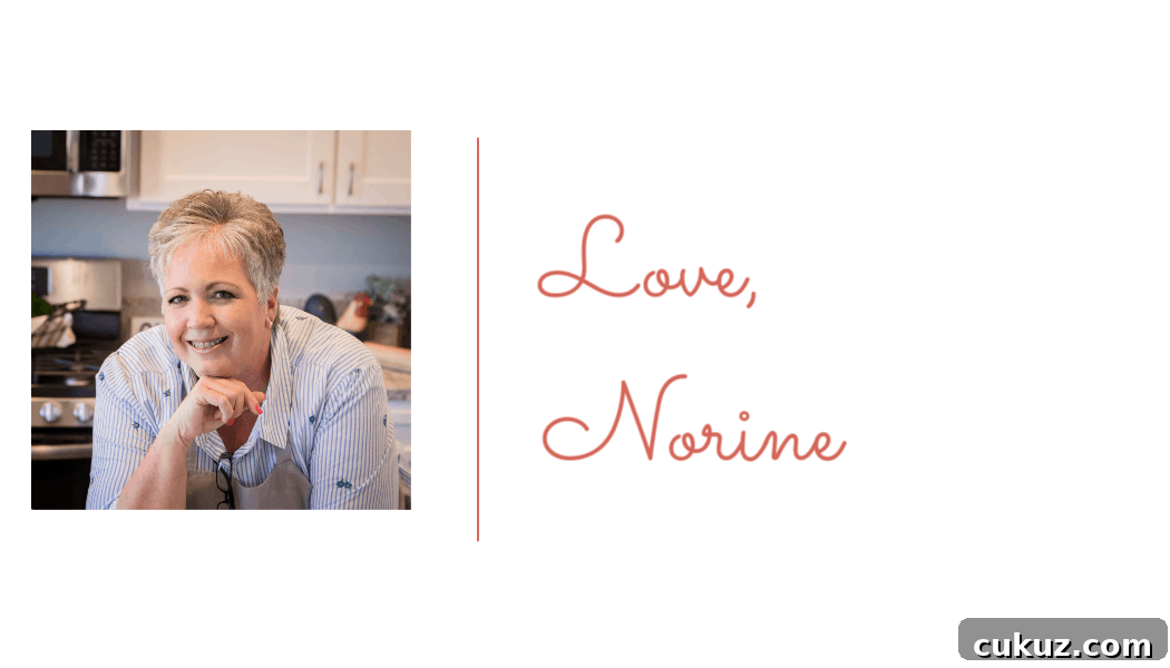 Photo of Norine with her signature