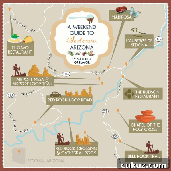 A Weekend Guide to Sedona Arizona includes the best things to eat, see and do during a short visit to Red Rock Country! The guide also includes where to stay and tips for hiking.