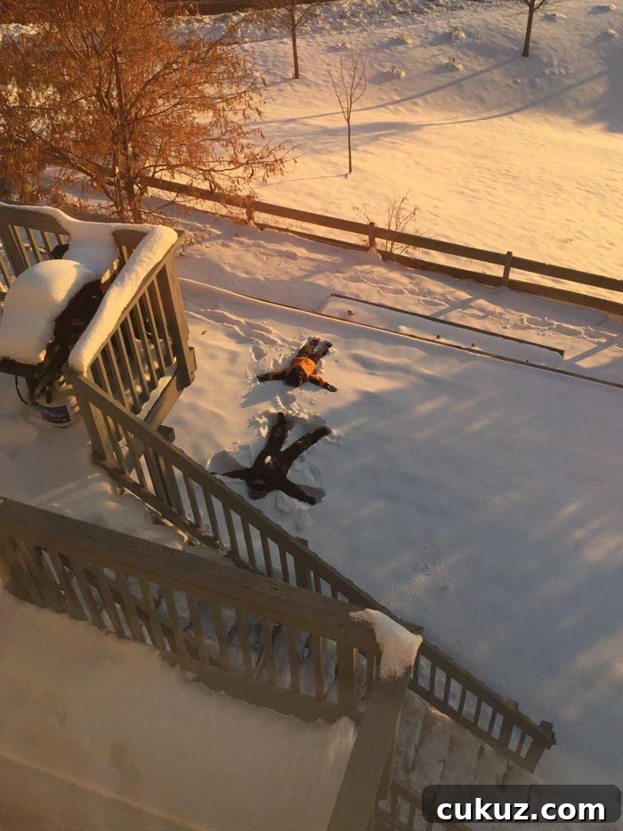 kids playing in snow