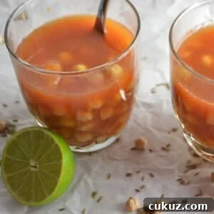 A glass of chickpeas drink and lemon