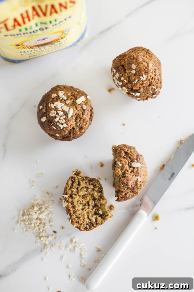 Vegan Porridge Muffins: Wholesome Grab-and-Go Breakfast 2 Low fat & vegan Breakfast Porridge Muffins (oatmeal muffins)