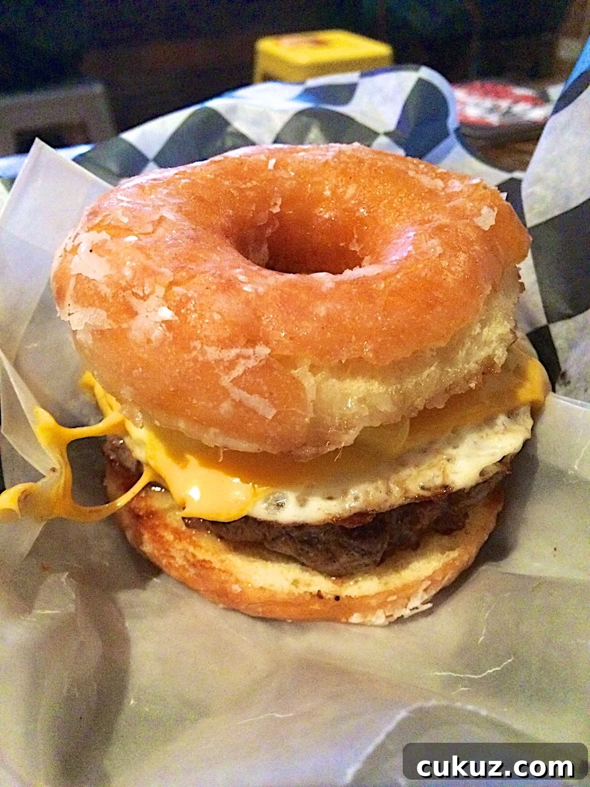special Sunday burger with doughnut