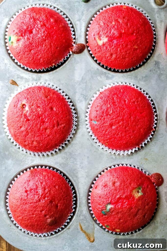 Red White and Blue Patriotic Cupcakes baked and cooling
