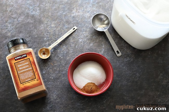 Cinnamon and sugar for topping the cookies. 