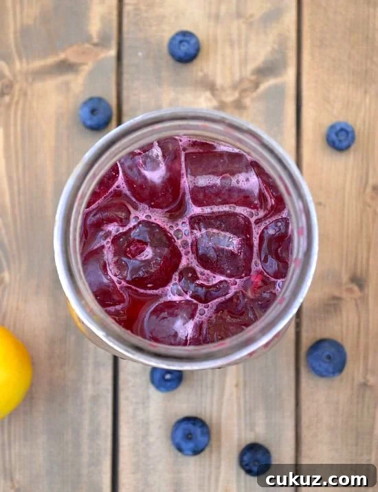 Use a quart mason jar as a shaker to make these Blueberry Meyer Lemon Margaritas in celebration of National Margarita Day