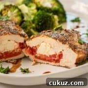 juicy baked balsamic feta stuffed chicken