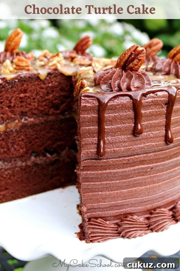 Chocolate Turtle Cake Recipe- So decadent and delicious!