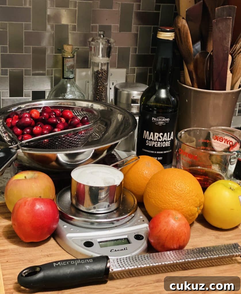 Cranberry Apple Sauce with Marsala ingredients