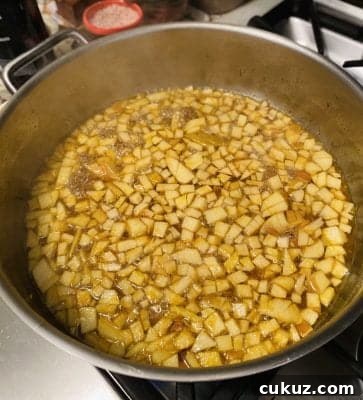 Cranberry Apple Sauce with Marsala in process